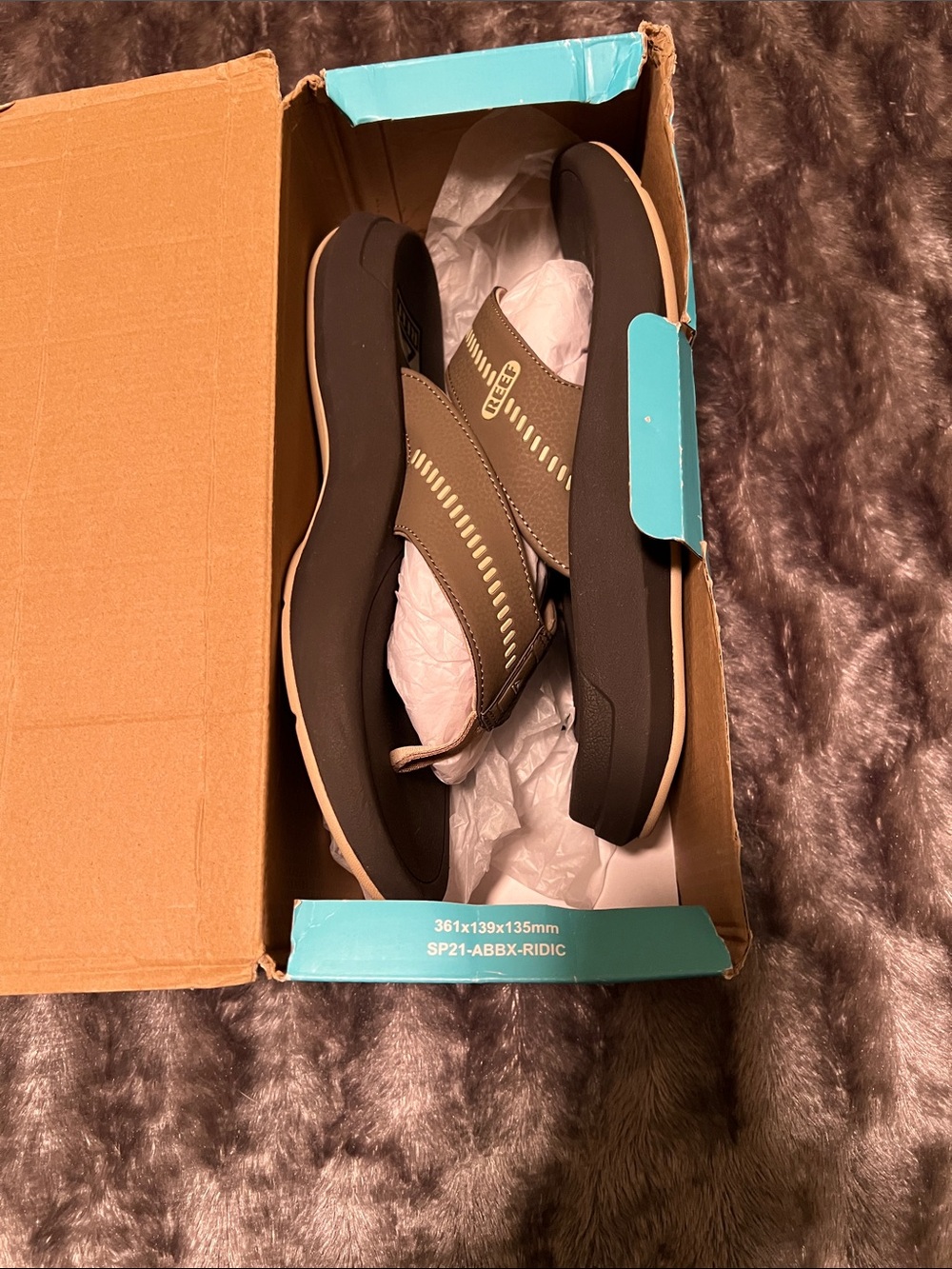 New in box- Men’s Reef Swellsole Rover, Brown/Tan, 11